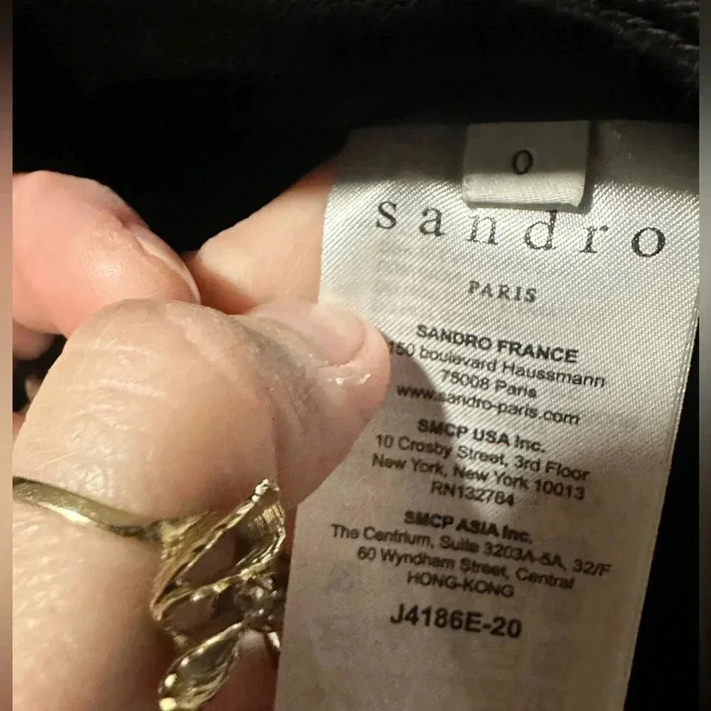 SANDRO Paris Black Ruffle pocket high rise mini skirt size 0 XS - Picture 5 of 7